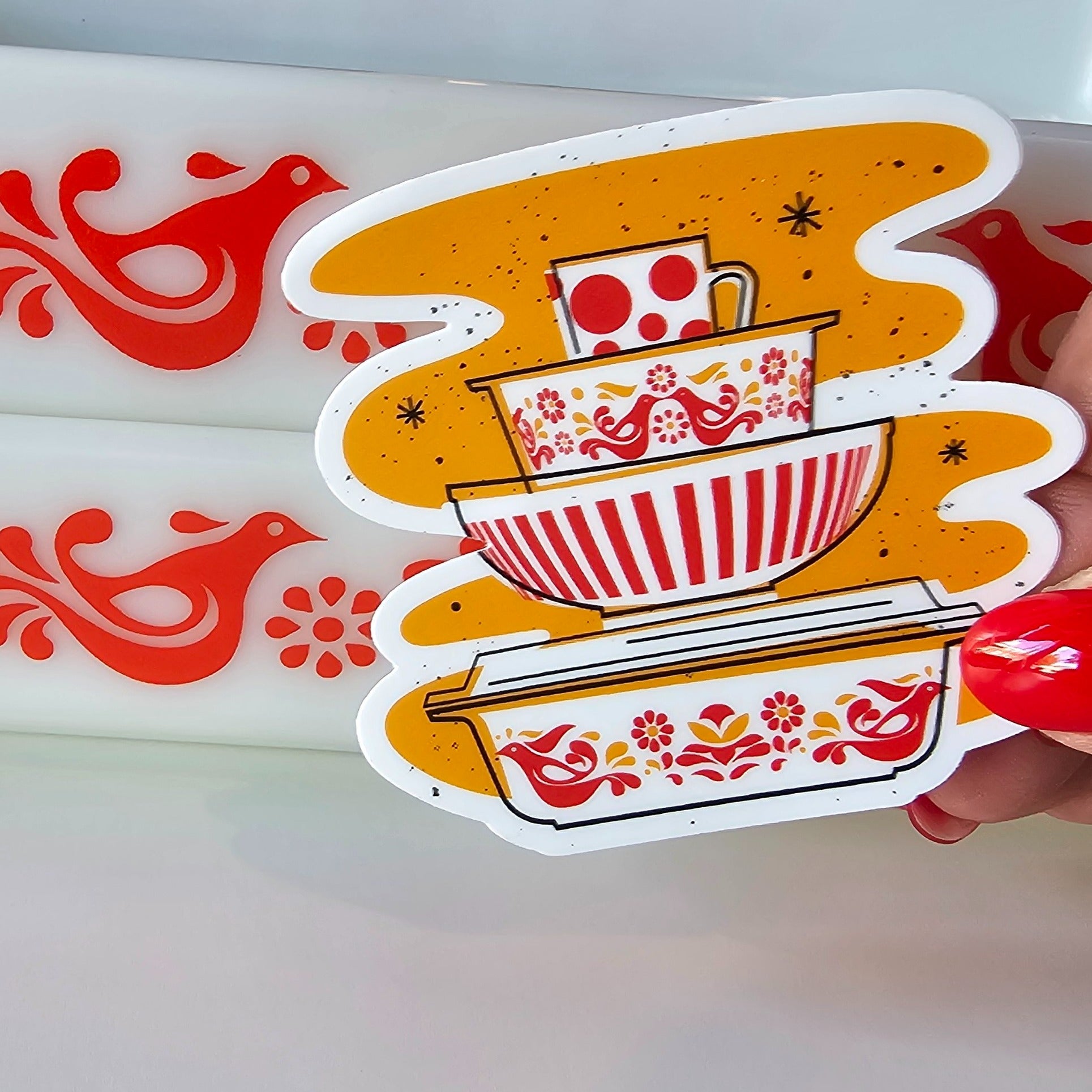 Pyrex Stack Svg Pyrex Sticker/Magnet - Friendship Bowl Stack | JoRetro Vintage Market
