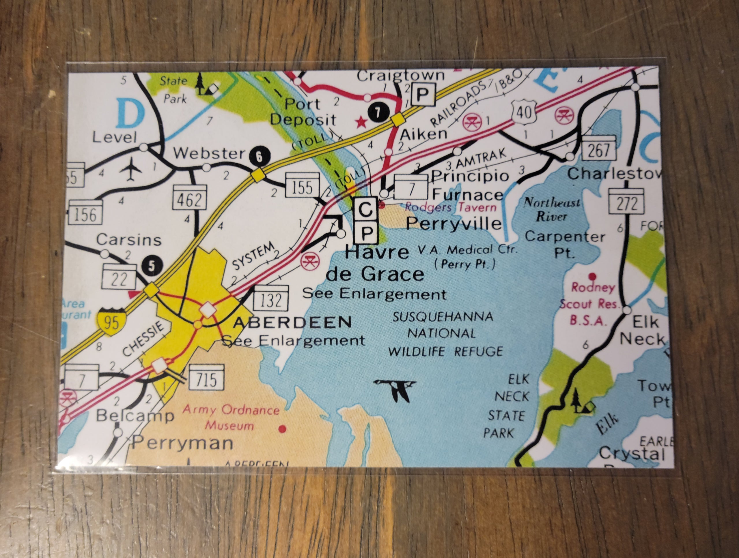 Havre de Grace Map Postcard JoRetro Vintage Market