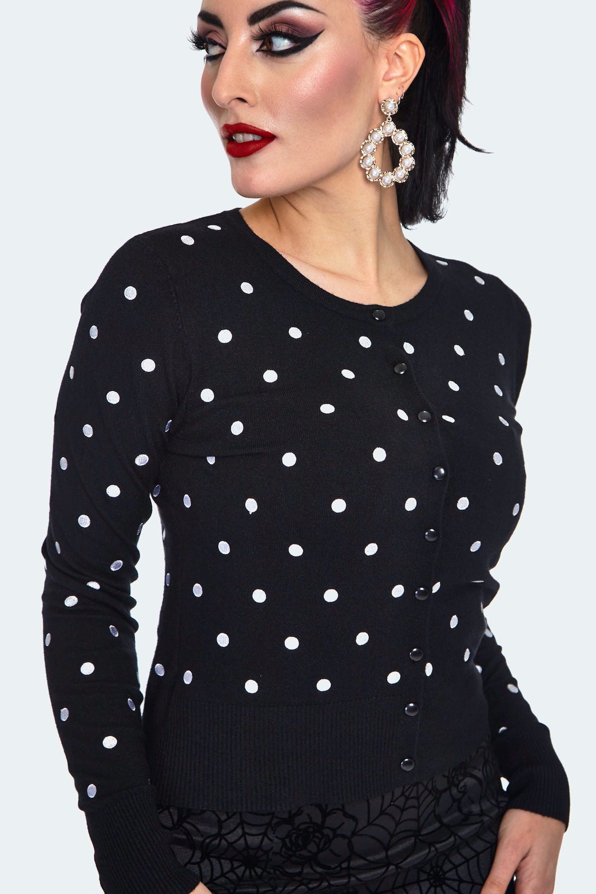 Cardigan polkadot store